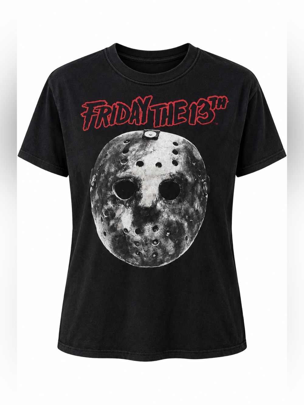 Friday the 13th Jason Hockey Mask Graphic T-Shirt Black Horror Movie Tee M/L